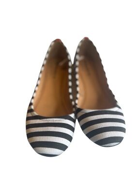 Mossimo Black White Striped Ballet Flats Womens Size 7 Slip On Shoes Casual